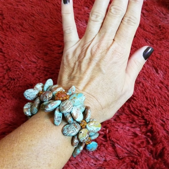 Jewelry - Turquoise African Cabochon stone bracelet